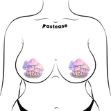 Pastel Celestial Fairycore Mushroom Breast Pasties | Waterproof Festival Nipple Covers