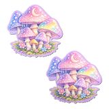 Pastel Celestial Fairycore Mushroom Breast Pasties | Waterproof Festival Nipple Covers