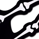 Boney Skeleton Hands on Black Nipple Covers – Halloween Adhesive Costume Pasties