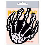 Boney Skeleton Hands on Black Nipple Covers – Halloween Adhesive Costume Pasties