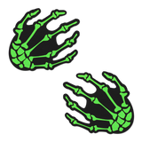 Boney Skeleton Hands on Black Nipple Covers – Halloween Adhesive Costume Pasties
