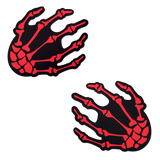Boney Skeleton Hands on Black Nipple Covers – Halloween Adhesive Costume Pasties