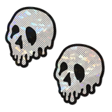 Skull Melt Shattered Glass Drip Skull Nipple Covers | Waterproof Latex-Free Pasties