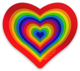 Double Rainbow Heart Sticker – Vibrant Waterproof Vinyl Decal