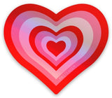 Radiating Holographic Pink Heart Sticker – Waterproof Vinyl Decal