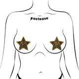 Happy New Year 2026 Black & Gold Star Nipple Covers | Waterproof Party Pasties