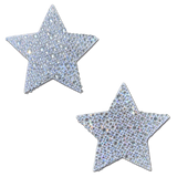 Crystal Silver Star Nipple Covers – Rhinestone Adhesive Festival Star Pasties