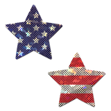 Glitter Stars & Stripes Patriotic Star Nipple Covers – Adhesive USA Festival Star Pasties