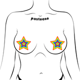 Velvet Rainbow Pumping Star Nipple Covers – Adhesive Pride Festival Star Pasties