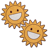 Happy Sun Glitter Velvet Nipple Covers | Waterproof Reusable Festival Pasties