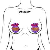Tinsel Tits Holiday Ornament Disco Glitter Purple Breast Pasties | Waterproof Reusable Holiday Nipple Covers