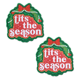 Holiday Green Wreath Glitter Velvet Breast Pasties | Waterproof Adhesive Nipple Covers