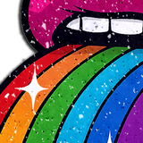 Taste the Rainbow Sparkling Tongue Out Breast Covers | Glitter Pride Pasties | Waterproof Nipple Covers