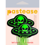 Glow in the Dark Neon Green UFO Alien Tassel Nipple Pasties