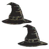 Disco Black Spooky Witches Hat Breast Pasties – Halloween Glitter Nipple Covers for Festivals & Costumes