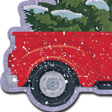 Christmas Little Red Truck Glitter Velvet Nipple Covers – Festive Holiday Pasties | Waterproof & Hypoallergenic