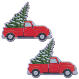 Christmas Little Red Truck Glitter Velvet Nipple Covers – Festive Holiday Pasties | Waterproof & Hypoallergenic