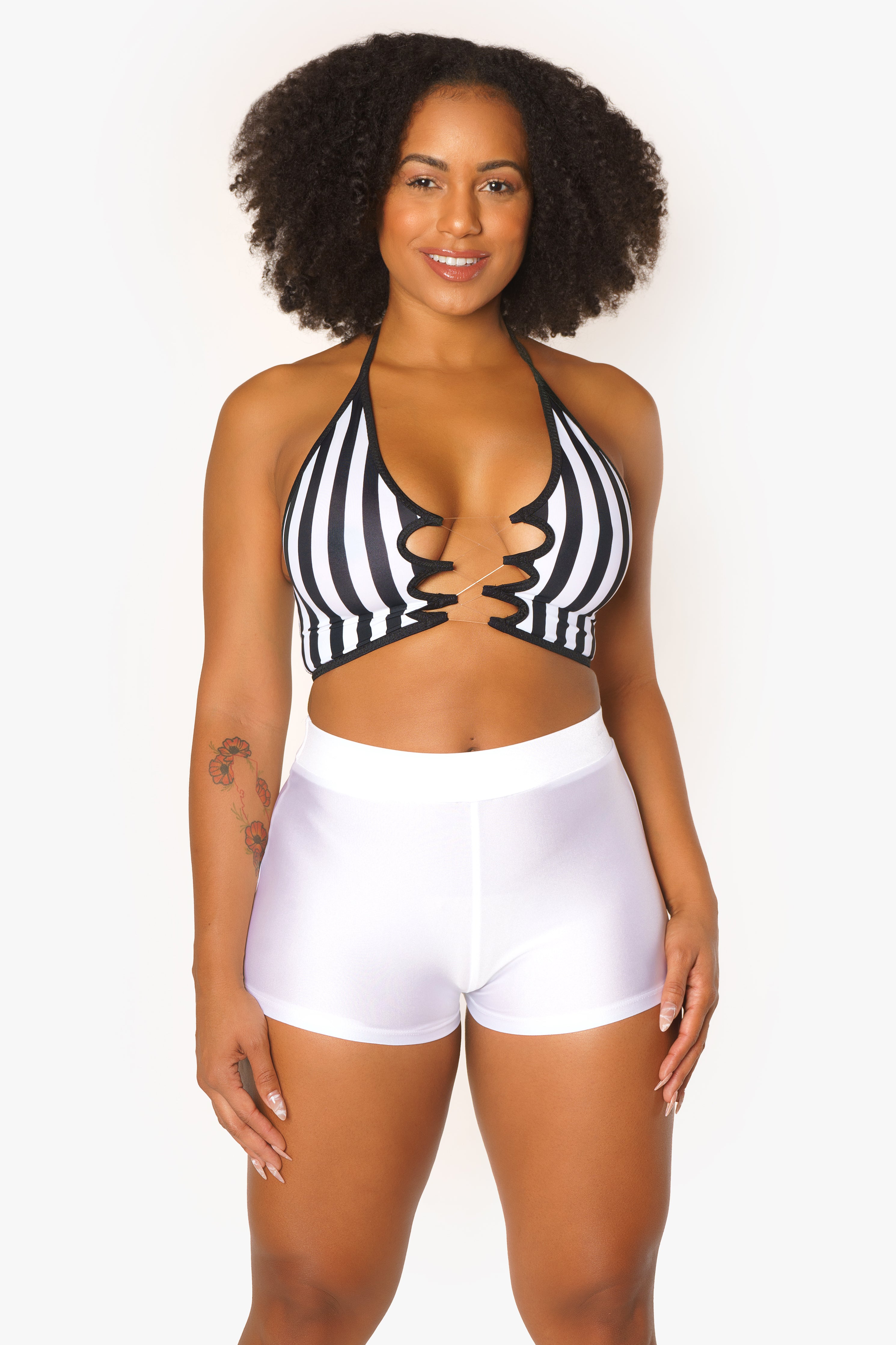 Referee  Invisible Infinity Halter Top with Shorts Set