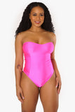 Neon Pink Strapless Bodysuit