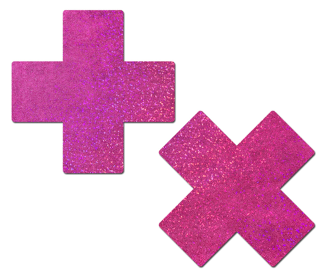Hot Pink Glitter Cross Pasties