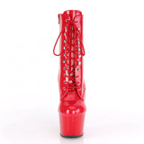 Red Patent Leather Close Toe Heel Boots