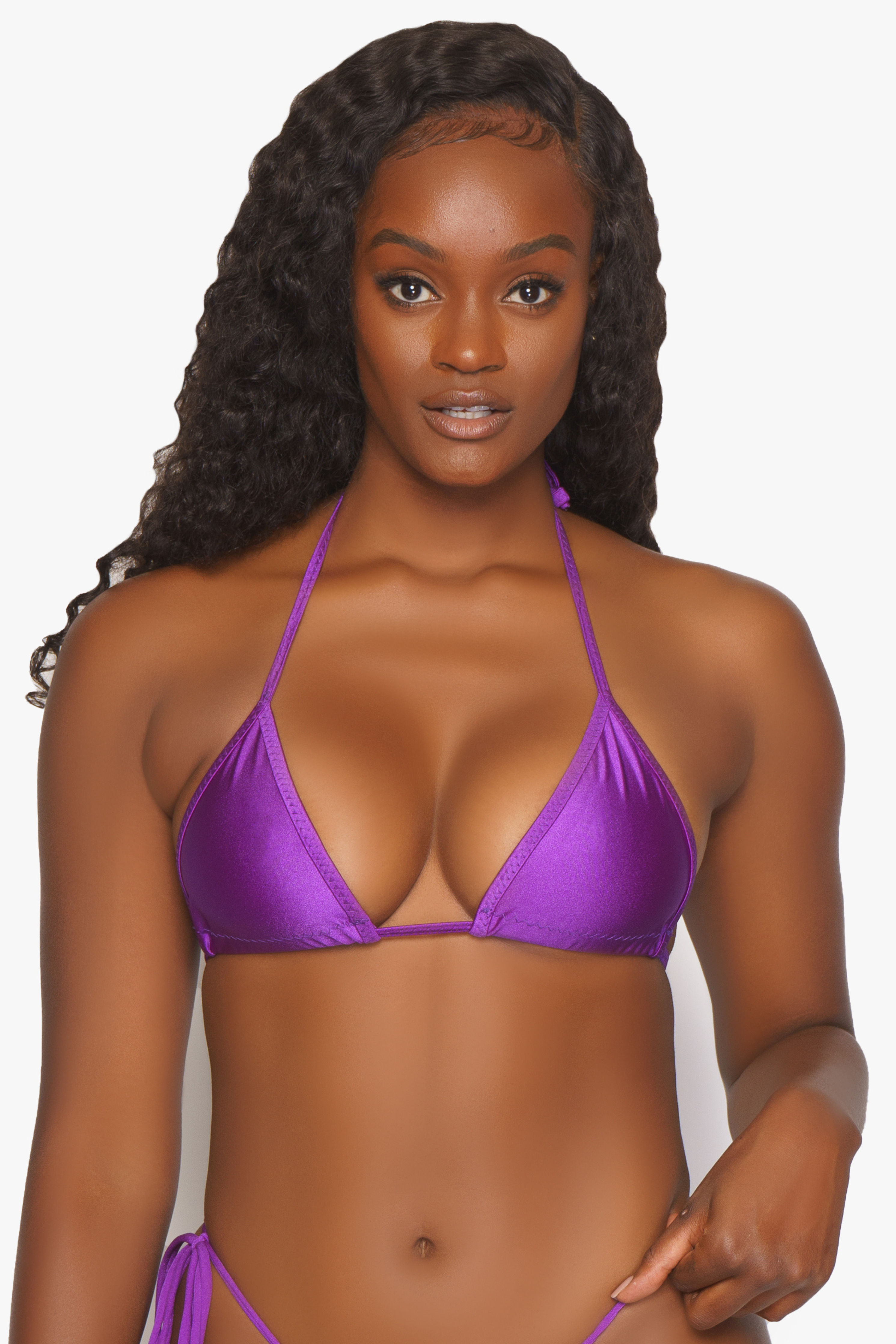Purple Triangle Bikini Top