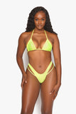 Neon Yellow Bae Watch Thong with Side Bands