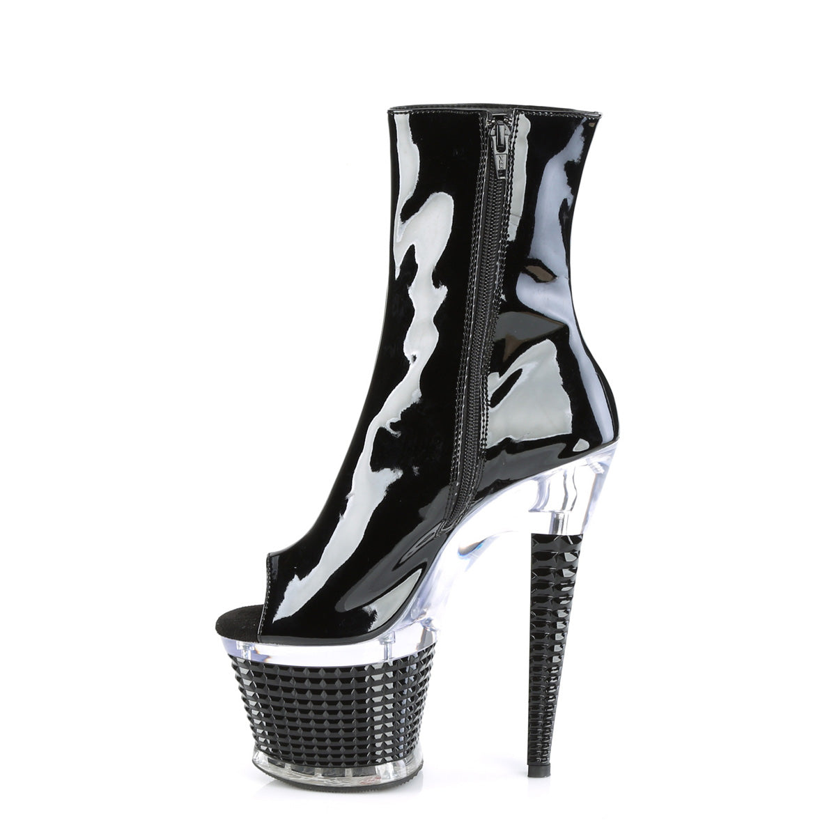 Black and Silver Platform Ankle Boots