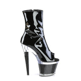 Black and Silver Platform Ankle Boots