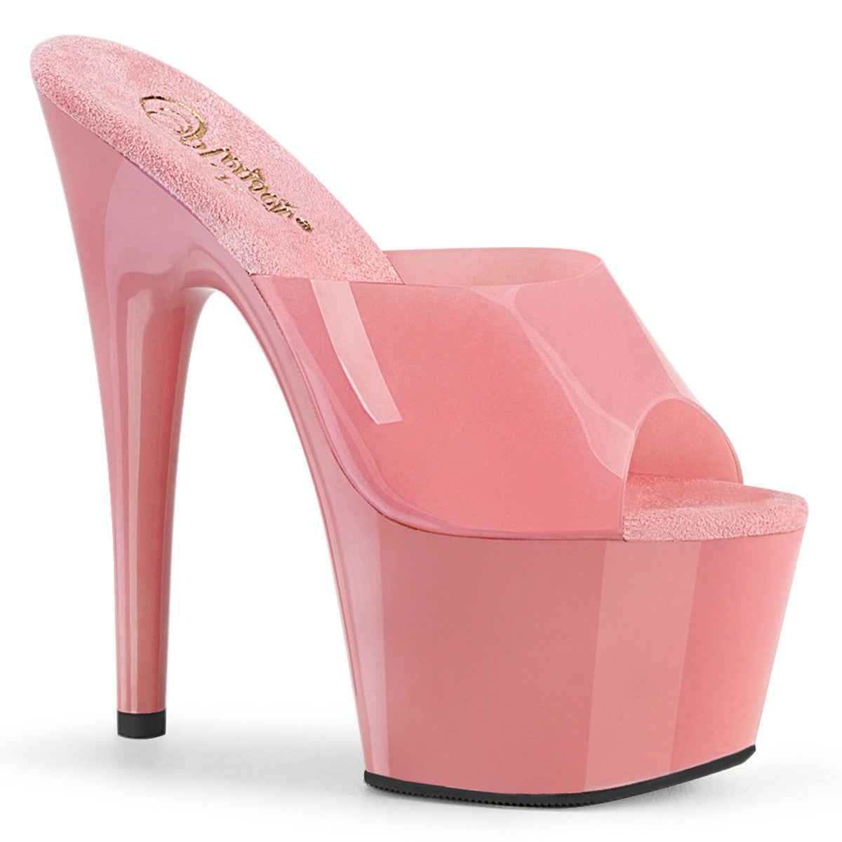 Baby Pink Platform Slide Heels