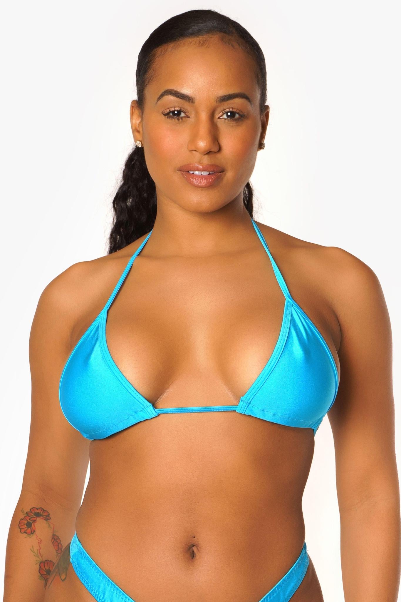 Turquoise Triangle Bikini Top
