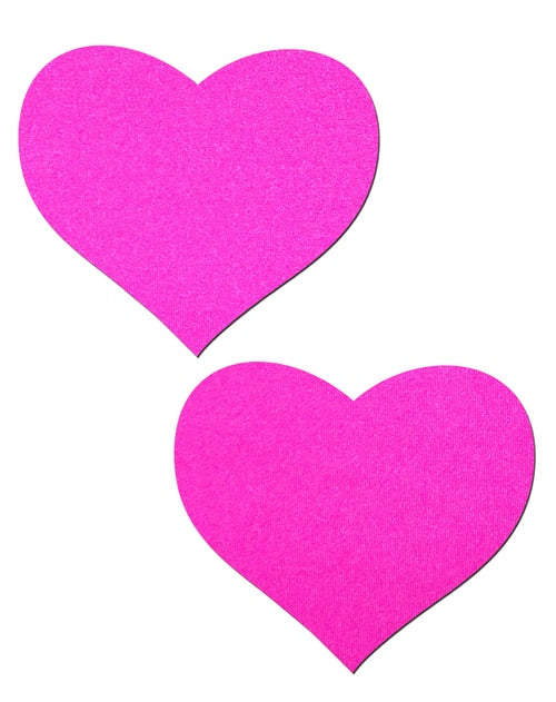 Neon Pink Backlight Reactive  Lycra Heart Nipple Pasties