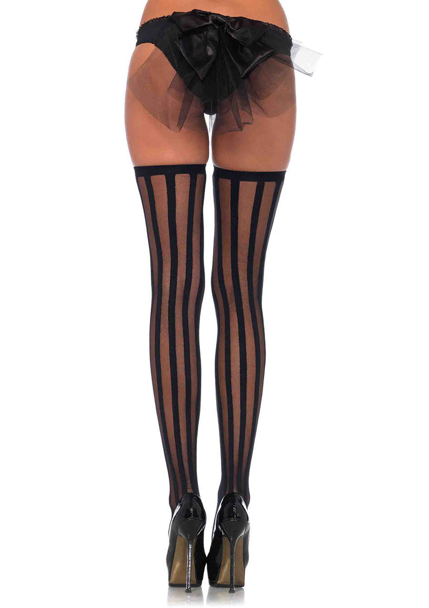 Black Vertical Stripe Thigh High Stocking – The Beauty Cave Boutique