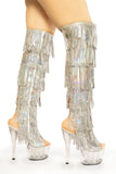 Dream Collection sequin fringe thigh heels - The Beauty Cave Boutique